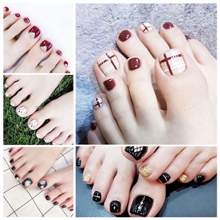 ✨✨Bộ 24 Móng Chân Giả Dán Trang Trí Móng Chân Dễ Thương Thân Thiện Với Môi Trường Chống Thấm Nước F001-005