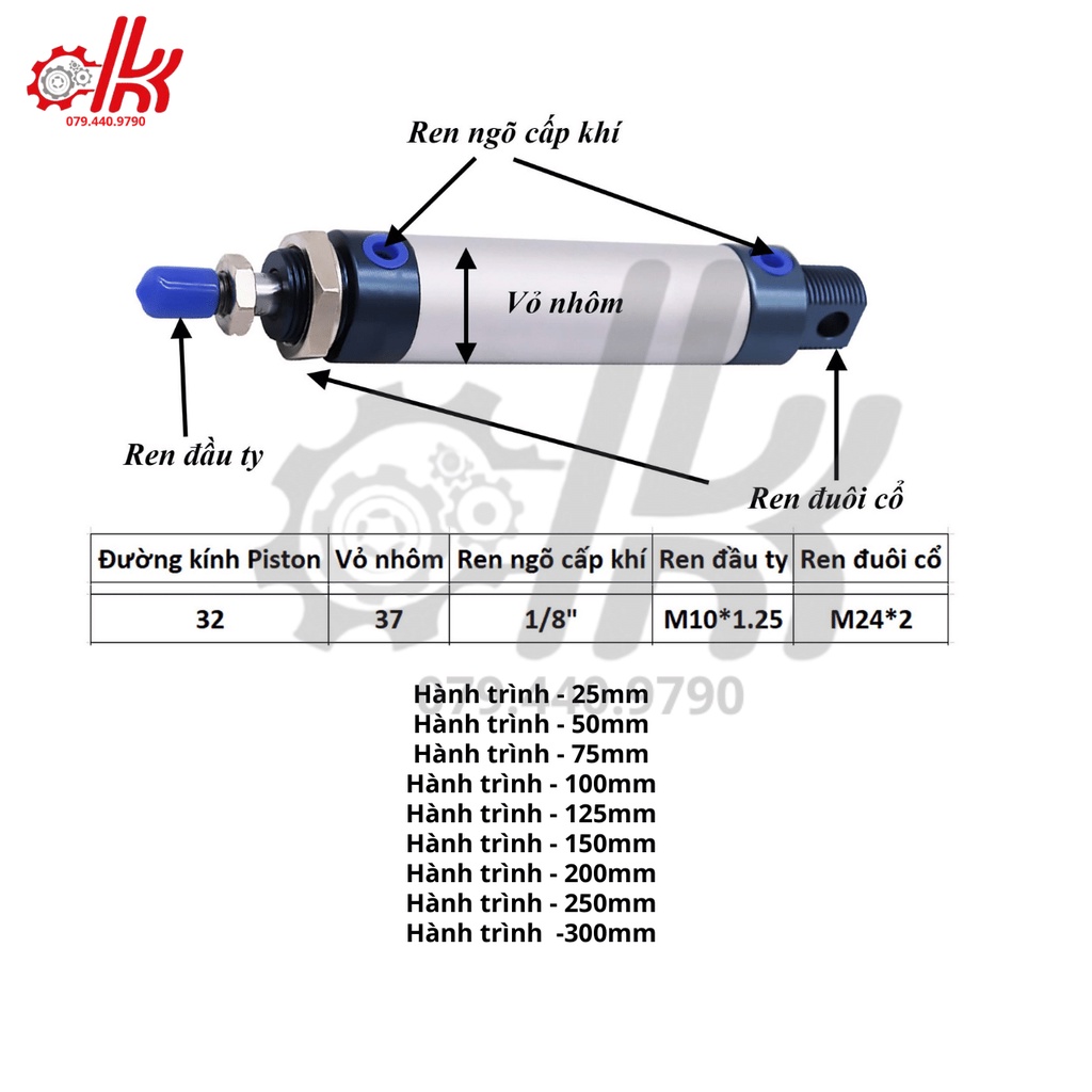 Xy lanh khí nén tròn MAL 32