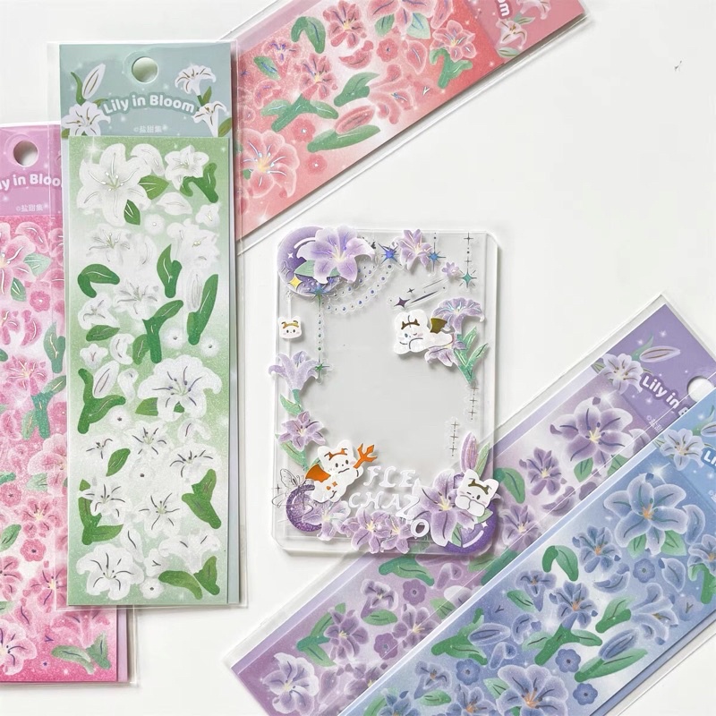 Sticker hoa lily_hình dán trang trí top