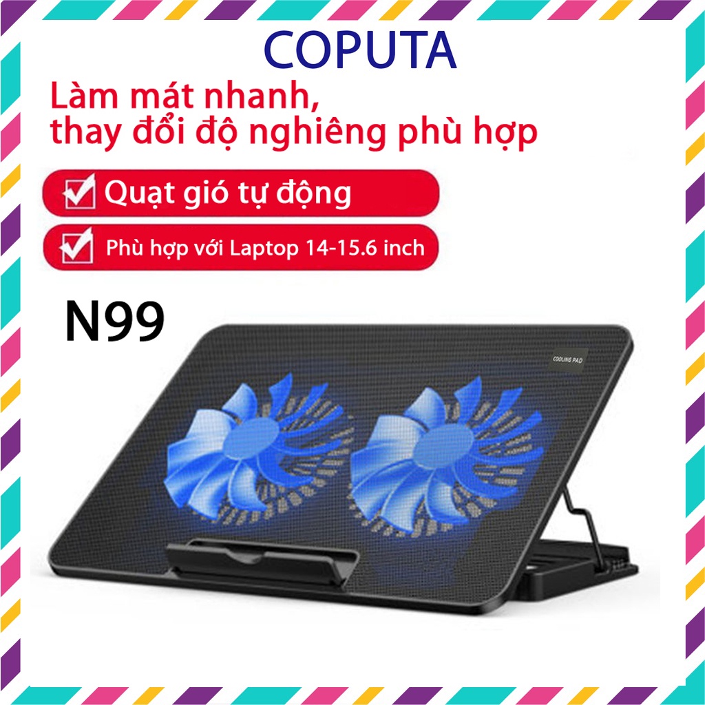 Đế tản nhiệt Laptop Coputa quạt tản nhiệt làm mát máy tính cao cấp N99