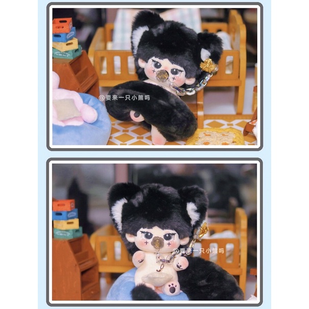 Doll 20cm Thời Mặc Chú Mèo Đen Đáng Yêu
