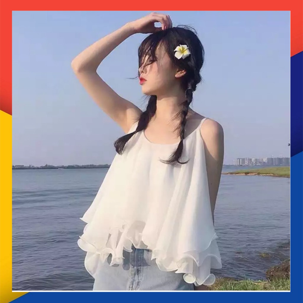 [Mã FAMAYWA giảm 10K đơn 50K] Áo hai dây bèo tầng siêu dễ thương