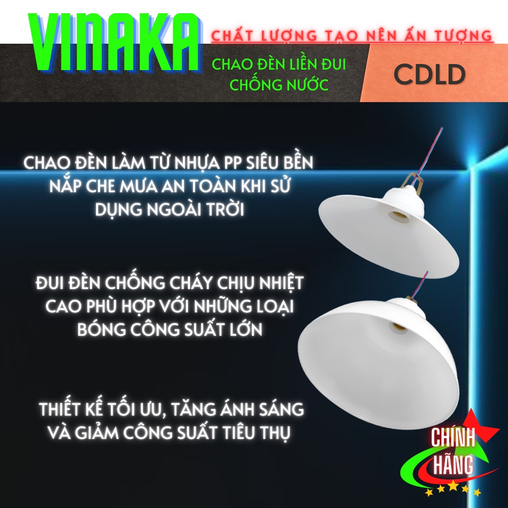 Chao đèn liền đui xoáy chống nước, chao đèn thả ngoài trời cao cấp chất lượng VINAKA CDLD250 CDLD300