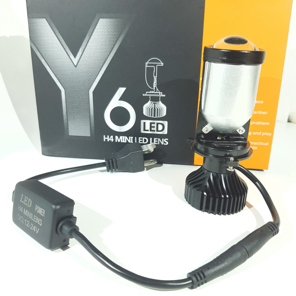 ☃♟Đèn Pha LED Bi Cầu Mini chân H4 Y6D/AES CôngSuất 37w Lắp Ô tô, Xe Máy. giá 1 bóng