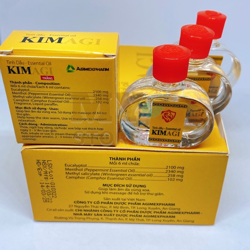 (Chính Hãng) Dầu Gió Kimagi Trắng 6ml-Công Ty Dược Agimexpharm