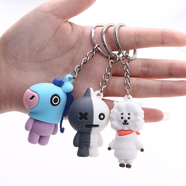 Móc khoá BTS bộ cao su đặc ruột