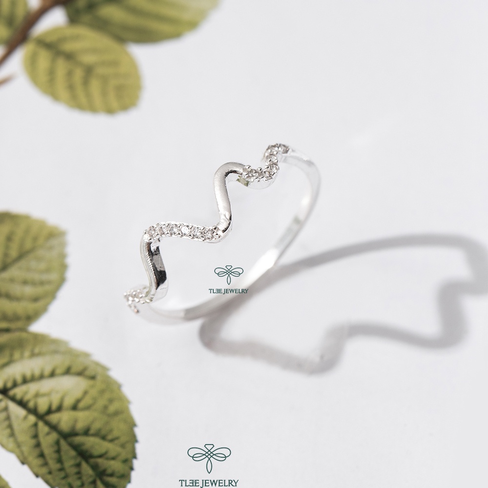 Nhẫn bạc nữ TLEE sóng nhịp tim đính đá sang trọng TleeJewelry A0189