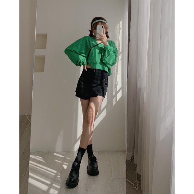 Quần váy kaki vạt đắp chéo