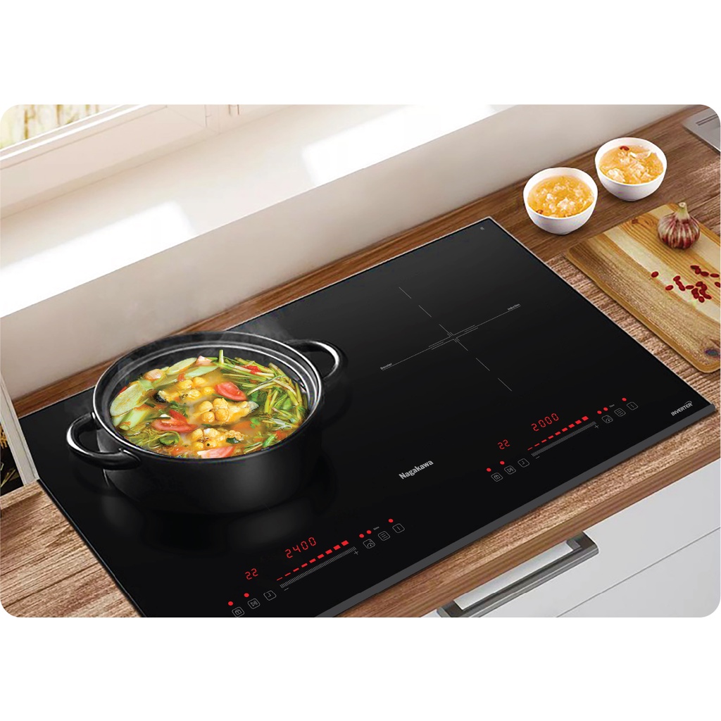 Bếp đôi điện từ NK2C02M bảo hành tại nhà trên toàn quốc Tặng hút mùi kính cong với khách mua combo