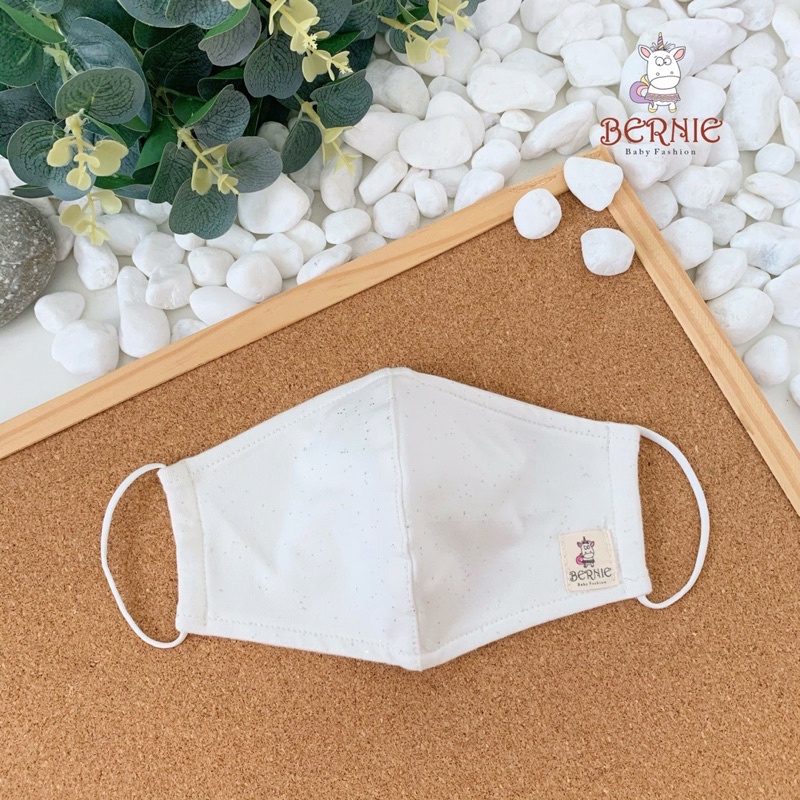 Khẩu trang bé trai bé gái Bernie 2 lớp cotton 100% hữu cơ tự nhiên thông thoáng, mềm mại với da cho bé 2-15tuổi-23B00002