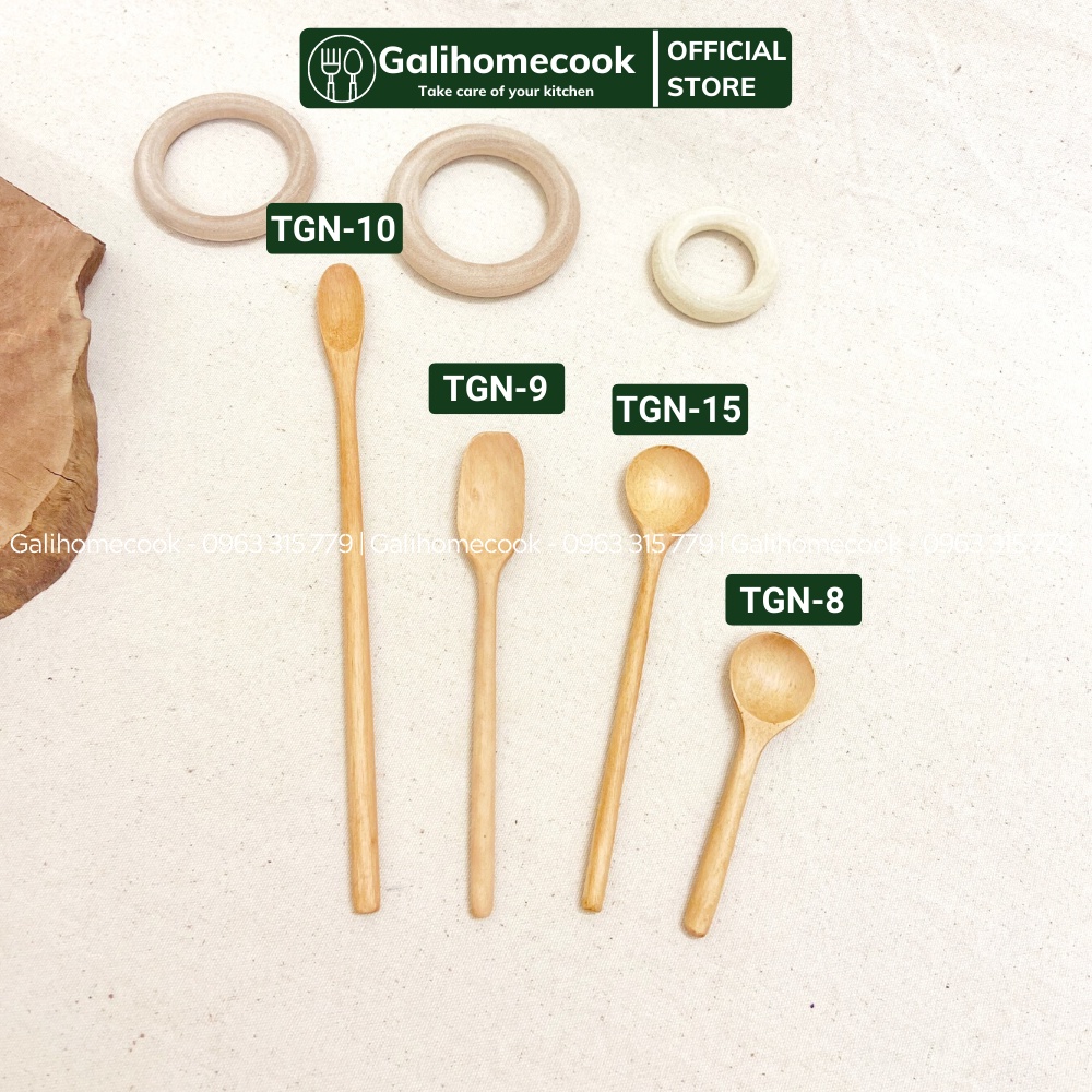 Thìa gỗ, muỗng gỗ múc Gia vị - Muỗng nhỏ decor chụp ảnh - Thìa gỗ xinh múc Trà | Galihomecook