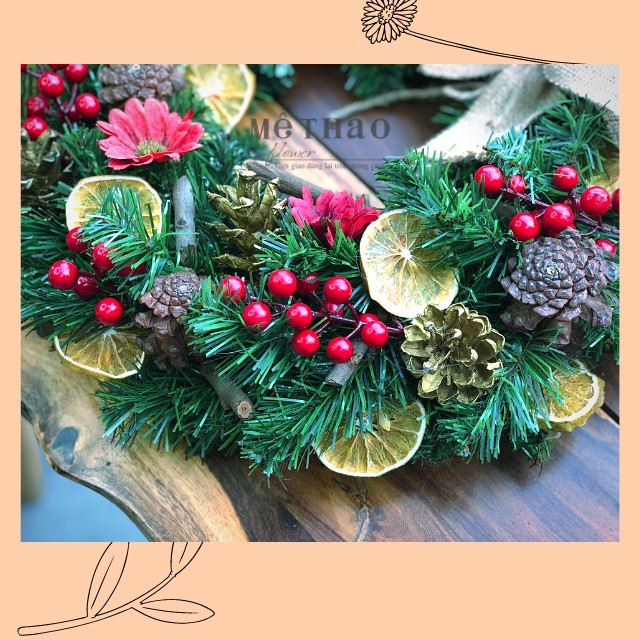 (Giá Tại Xưởng) Vòng Nguyệt Quế Noel Trang Trí Giáng Sinh, Decor Phòng Khách, Shop, Studio của Mê Thảo Flower