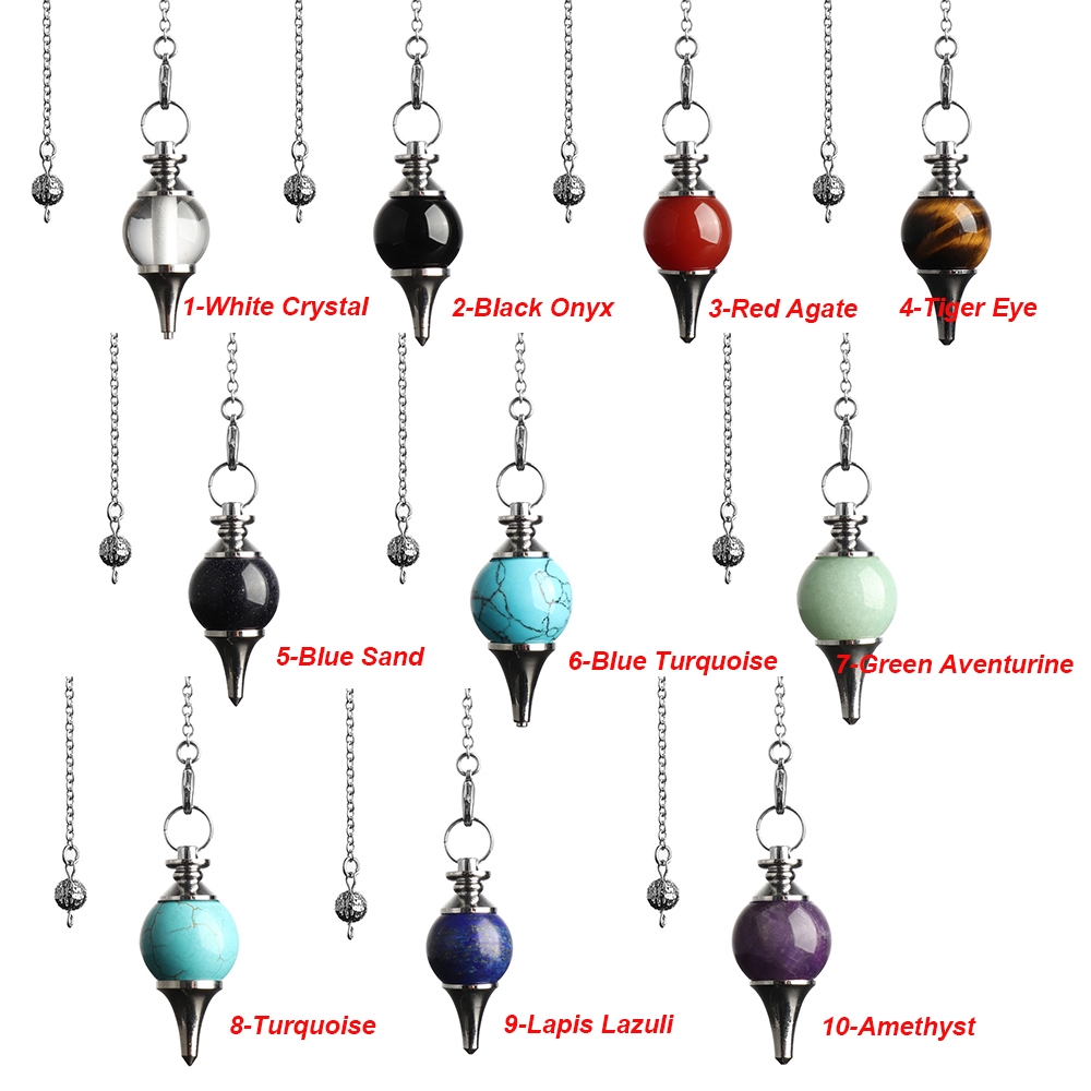 Dây chuyền mặt đá ngọc lam Onyx Reiki Pendulum