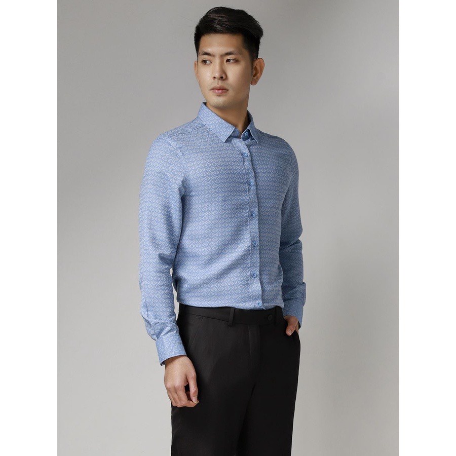 Áo sơ mi nam tay dài Aristino hoa văn cao cấp tà lượn ALS18507