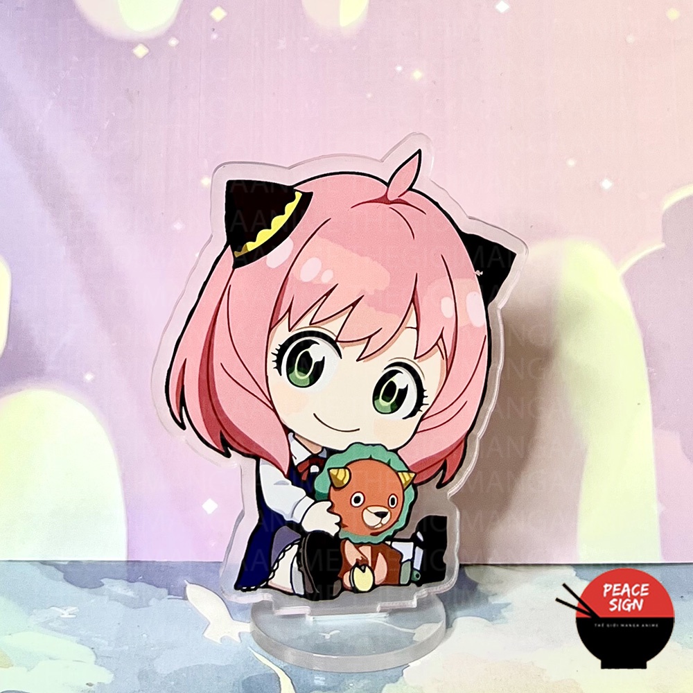 Standee mini in hình SPY X FAMILY ver ÔM mô hình GIA ĐÌNH ĐIỆP VIÊN anime chibi mica trưng bày