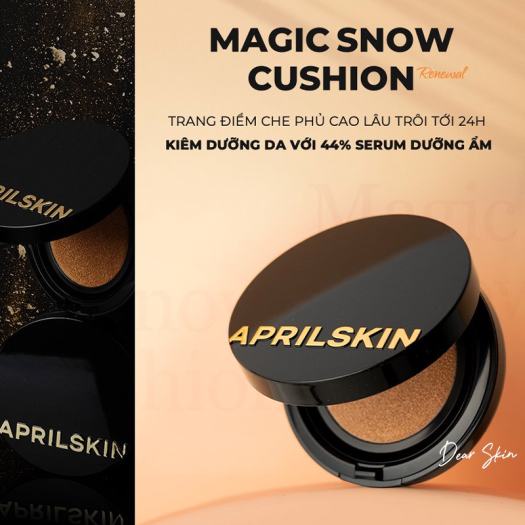 Phấn Nước Aprilskin Black Magic Snow Cushion Dành Cho Da Thường, Da Khô (không kèm lõi)