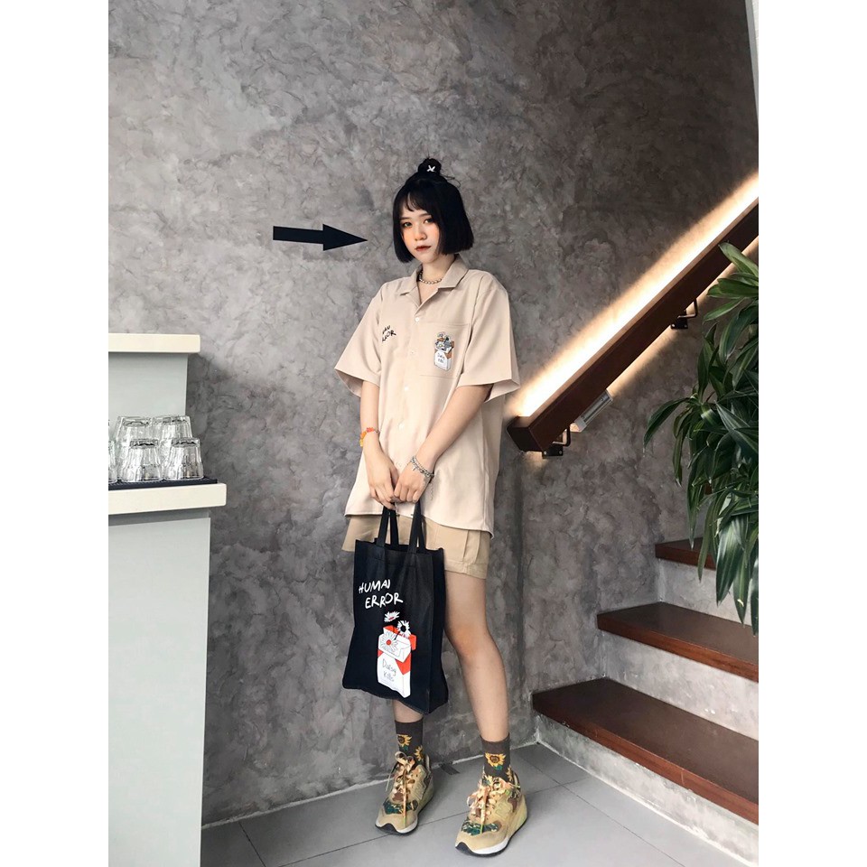 Sơmi Daisy Kills - Human Error - màu be vải kaki dày dặn