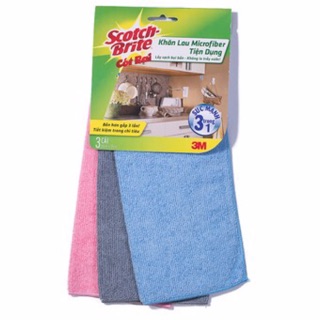 Gói 3 Cái Khăn lau bếp Microfiber tiện dụng Scotch Brite 3M