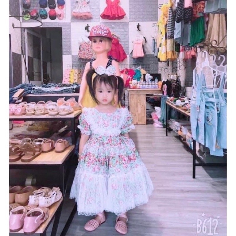 váy bé gái công chúa LolitaFREESHIP +TẶNG TURBAN LINA KIDS- - LOLITA HOA VÀNG váy sinh nhật - thôi nôi cho bé gái