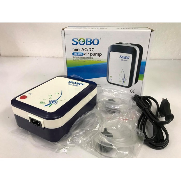 Máy Oxy Sạc dự phòng Sobo SB 3000 2 vòi cho hồ cá