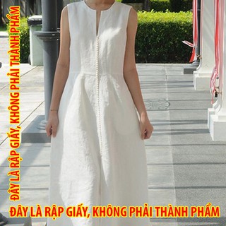 Rập giấy 30031 - Đầm midi cổ Henley
