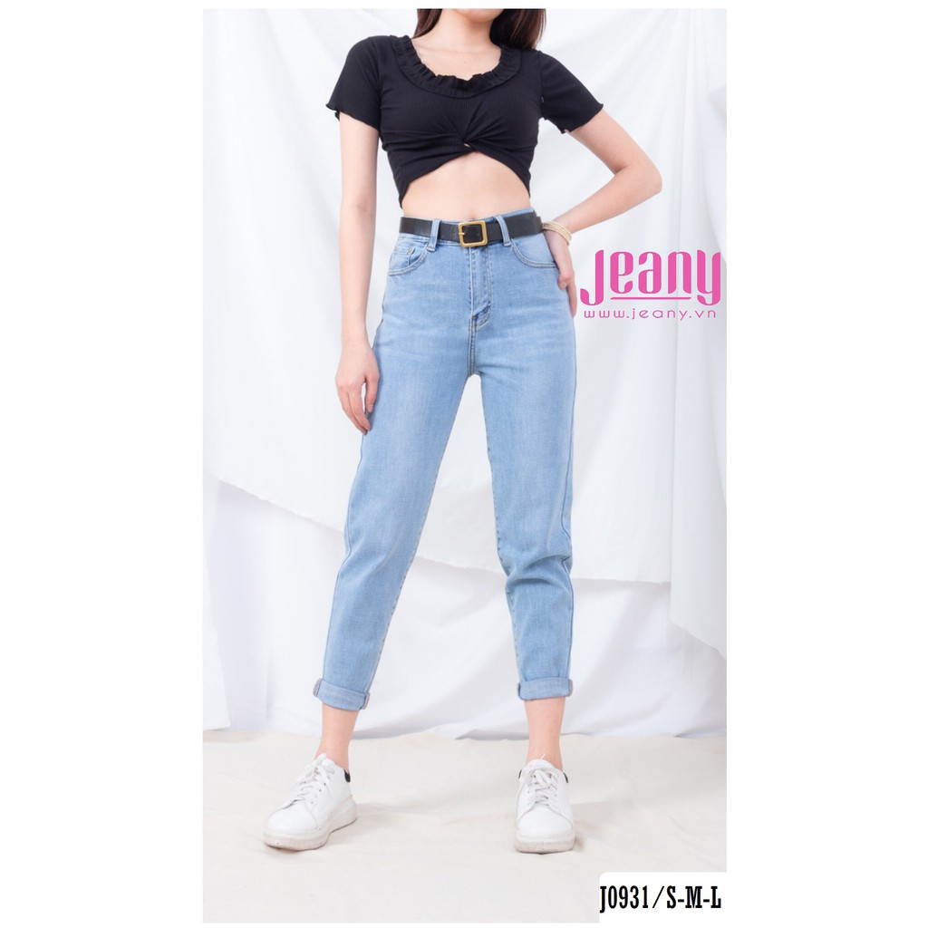 Quần Jean Baggy Nữ Kèm Đai Xanh Nhạt Cá Tính J0931 - Jeany