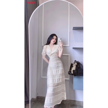 Đầm midi xoắn ngực