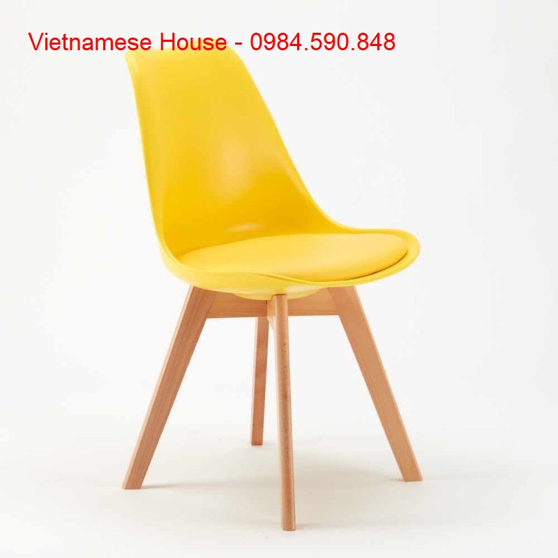 Ghế EAMES chân gỗ có đệm hàng nhập khẩu 100%