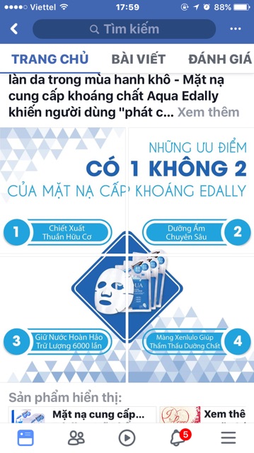 MẶt nạ huyết thanh ngăn não hóa và mặt nạ cấp khoáng Edally