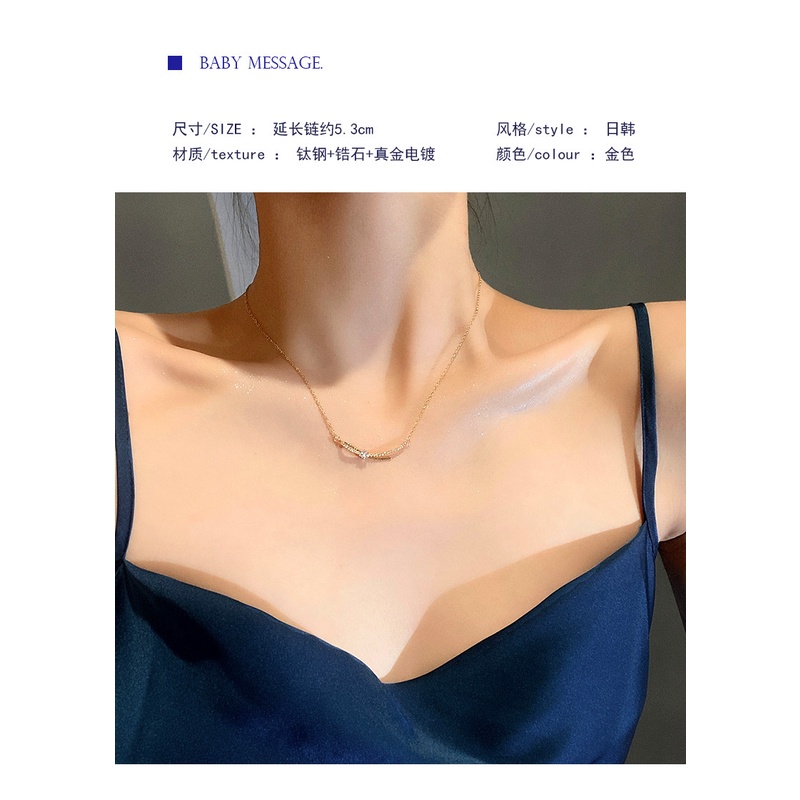 Vòng cổ Mặt Nơ Đính Đá zircon Thời Trang Cho Nữ