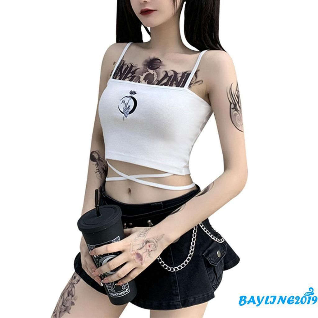 Áo Lửng Hai Dây Thêu Hoa Quyến Rũ Dành Cho Phái Nữ