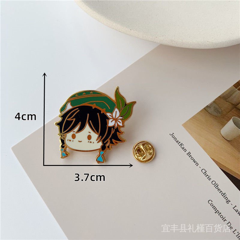 Genshin impact Huy Hiệu Cài Áo Hình Hoạt Hình Keqing Venti Hutao Màu Vàng Kim M Làm Quà Tặng Cho Học Sinh WOPL FKWD