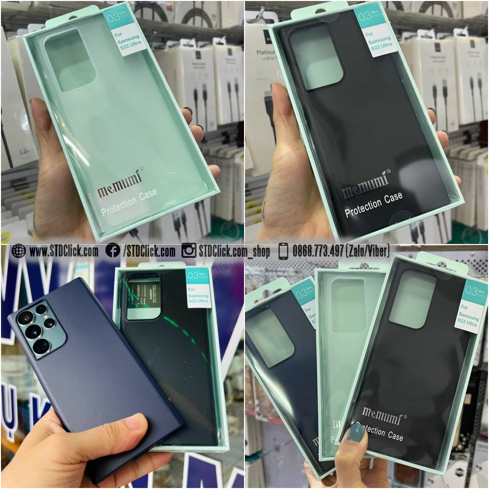 ỐP LƯNG SAMSUNG GALAXY S22 ULTRA 5G MEMUMI MỎNG LỤA CHÍNH HÃNG HÀNG CHUẨN