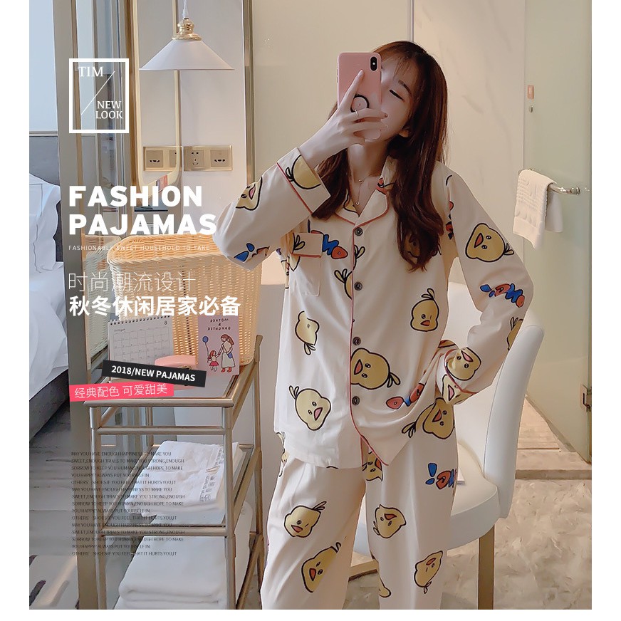 [Sẵn hàng] Bộ đồ ngủ Pijama dài tay thu đông mẫu mới hot nhất (video cận chất) | BigBuy360 - bigbuy360.vn