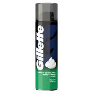 Bọt cạo râu Gillette Foamy Sensitive Skin Peau Sensible -nhạy cảm/ mentol - xanh lá/ Original- đỏ 300ml