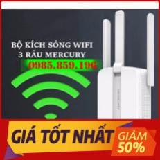 [Freeship toàn quốc từ 50k] Bộ kích sóng wifi 3 râu Mercury (wireless 300Mbps) cực mạnh