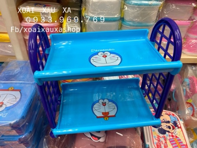KỆ NHỰA HOẠT HÌNH POOH - DORAEMON 2 tầng