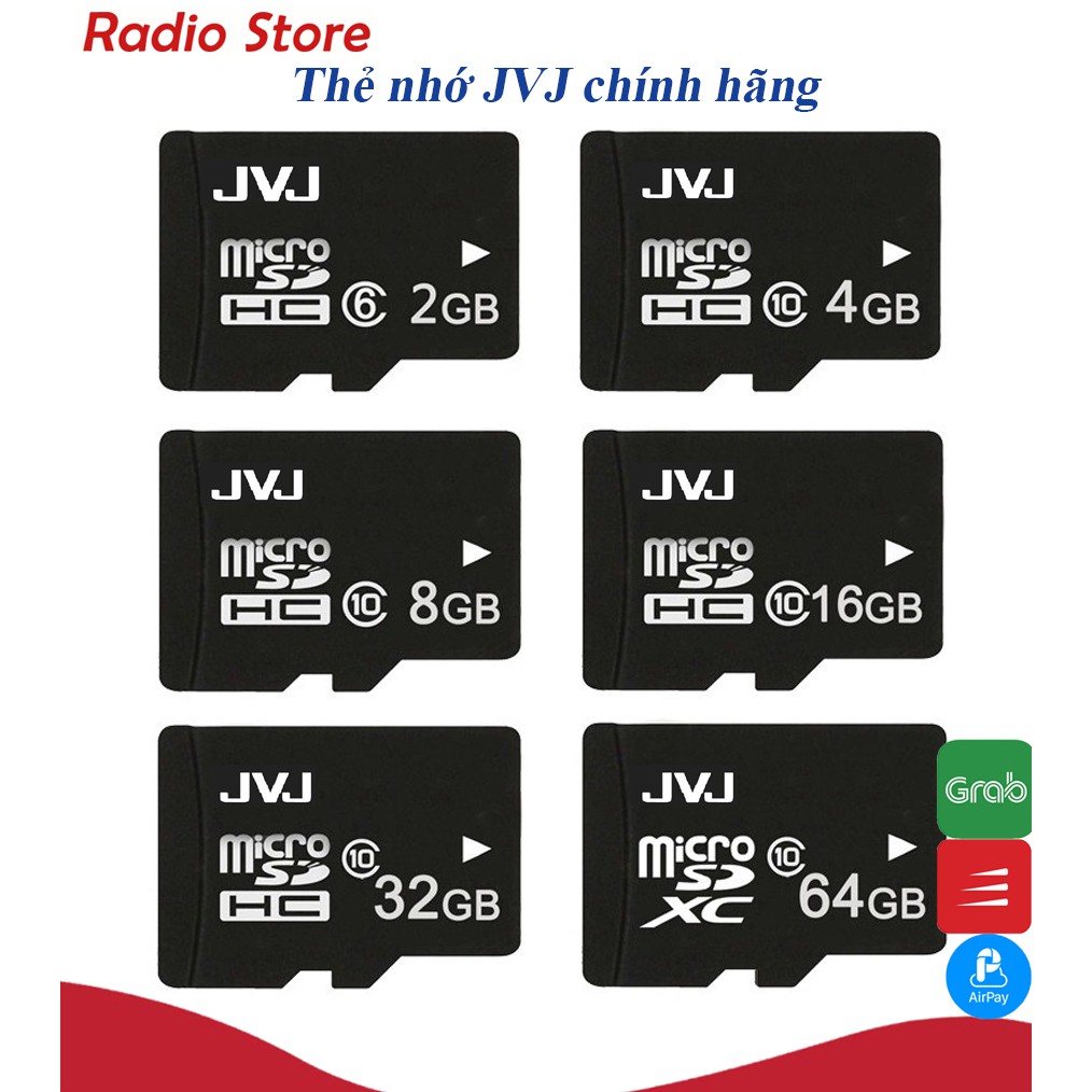 [Mã ELORDER5 giảm 10k đơn 20k] Thẻ nhớ JVJ 64GB/32GB/16GB/8GB/4GB tốc độ cao - Chuyên dụng class 10 U3, bảo hành 5 năm