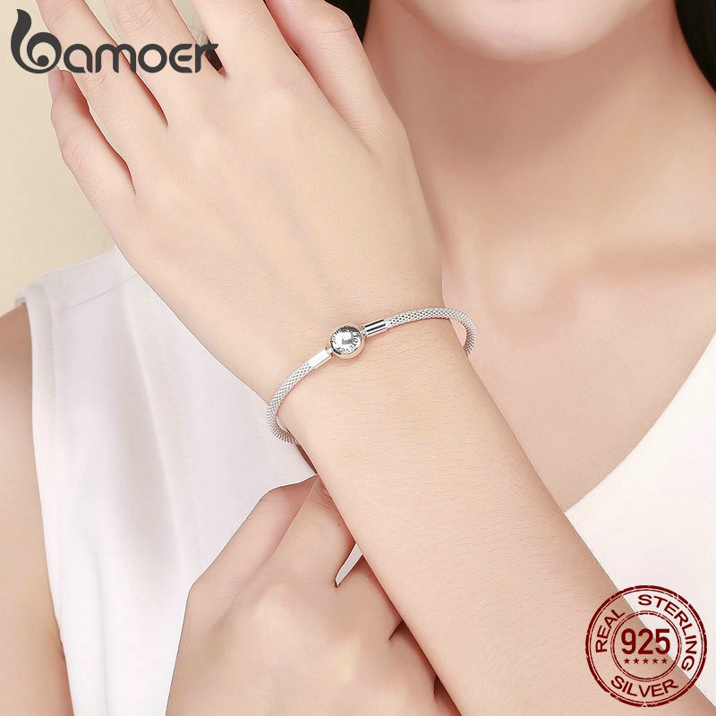 Vòng tay Bamoer BSB084 bằng bạc 925 dài 17/19/21cm | BigBuy360 - bigbuy360.vn