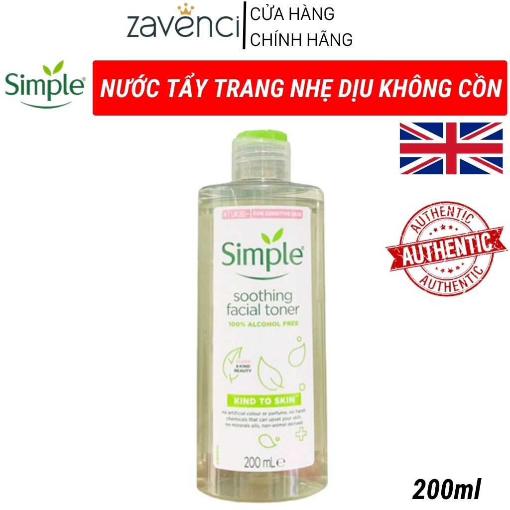 Nước tẩy trang Simple Kind to Skin Micellar Cleansing Water mọi loại da 200ml - ZAVENCI Official