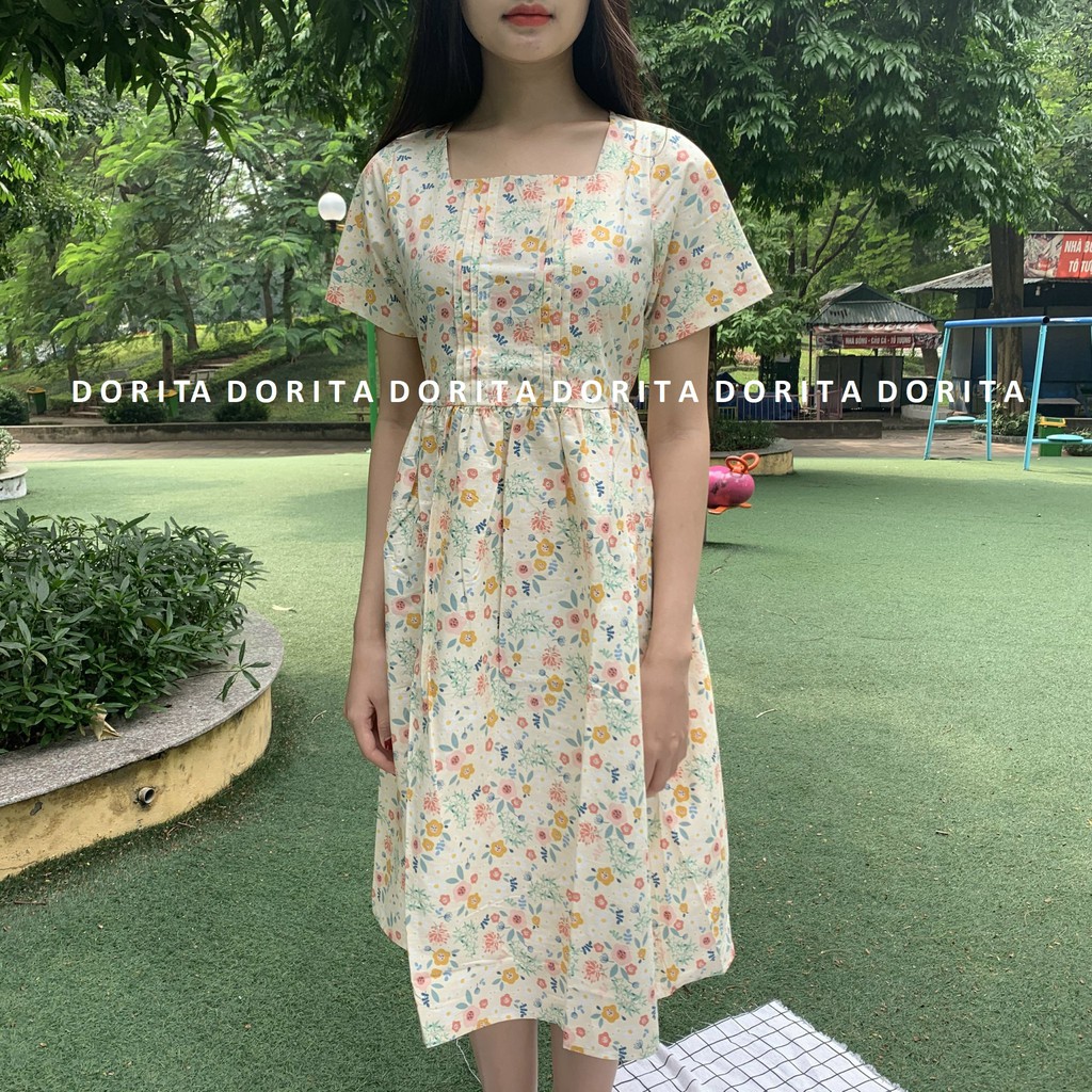 Váy babydoll hoa nhí dáng dài - Đầm babydoll đầm hoa nhí 98 - Dorita Boutiqua