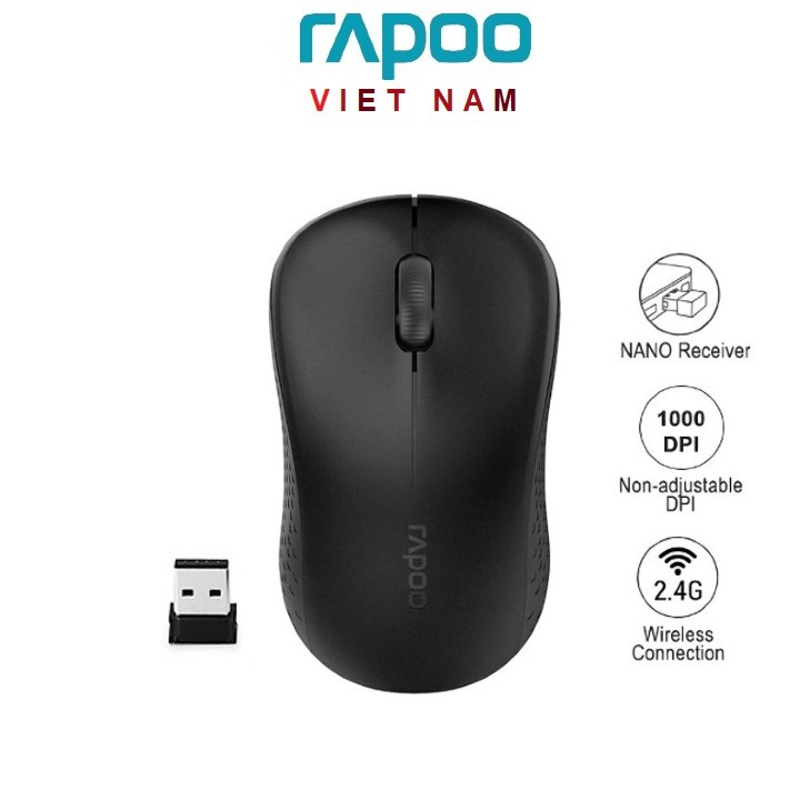 Chuột không dây Rapoo M20 Đen Black