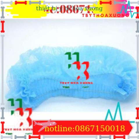 Com Bo 10 Túi Mũ Giấy Y Tế Trùm Tóc Dùng 1 Lần Bịch 100 Chiếc