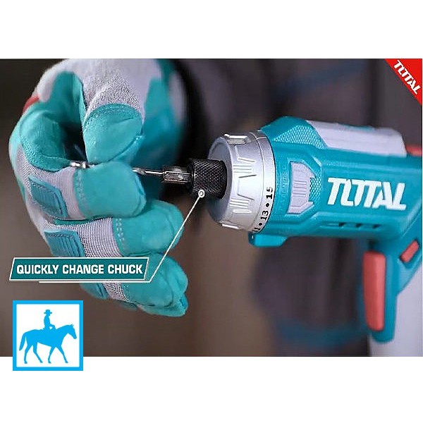 TOTAL Máy Bắt Vít Siết Vít Cầm Tay Dùng Pin Sạc 8V TSDLI0801 Bao Gồm Pin Sạc 8V và Sạc Điện Sài Gòn