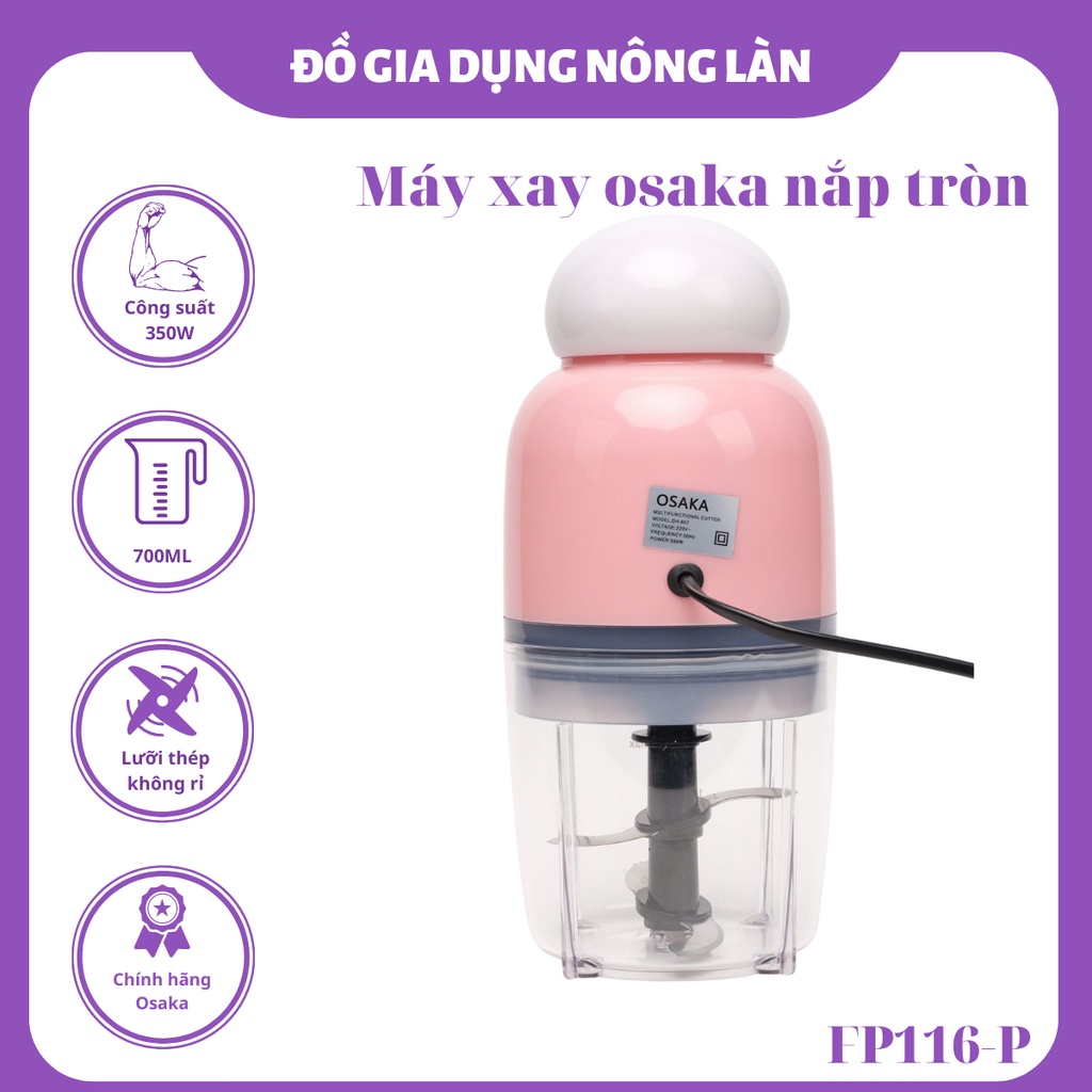 Máy xay thịt mini cầm tay osaka nắp tròn 350W NL SHOP, máy xay sinh tố cầm tay xay tỏi ớt xay tỏi ớt xay rau ăn rặm