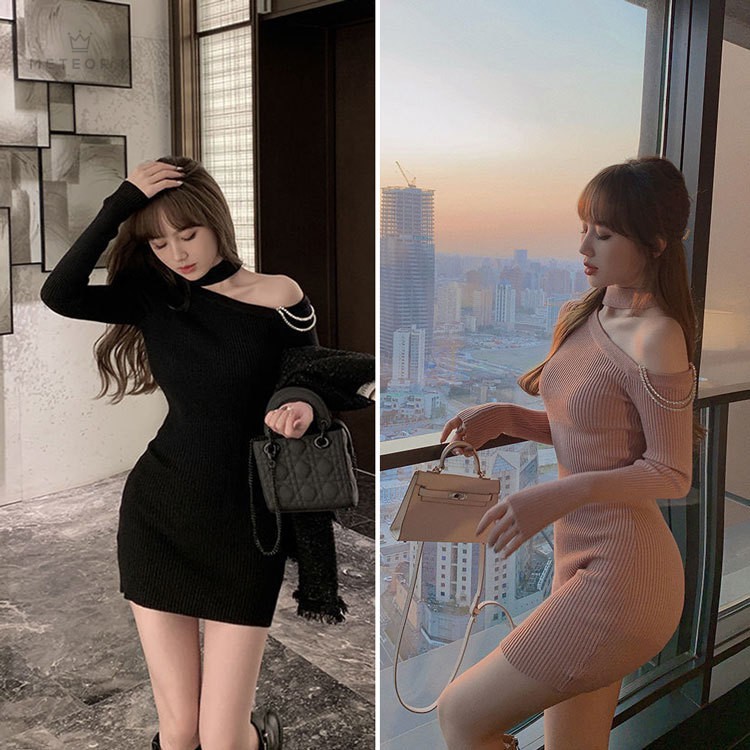Đầm tay dài trễ vai phong cách gợi cảm cho nữ