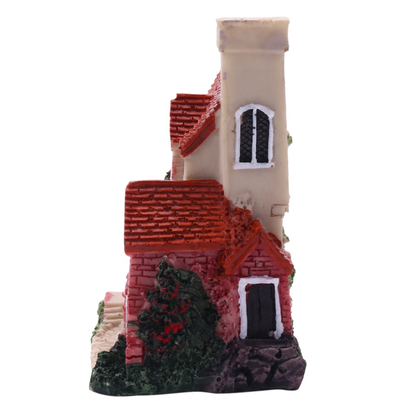 Dễ Thương Mô Hình Ngôi Nhà mini Bằng Nhựa resin 4 Kiểu Màu Sắc Ngẫu Nhiên Trang Trí Tiểu Cảnh Sân Vườn