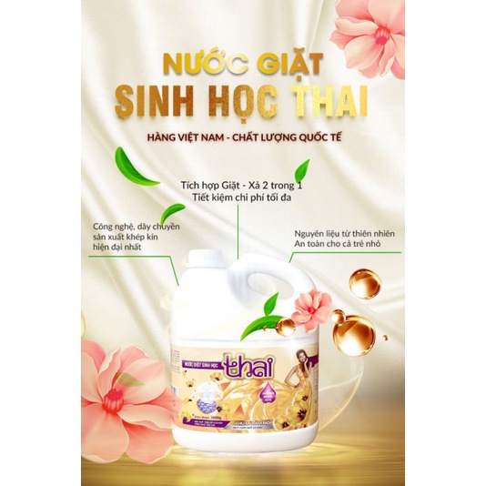 Nước Giặt Sinh Học THAI Khử Mùi Ẩm Mốc, Can 3,6L Màu Vàng Hương Nước Hoa