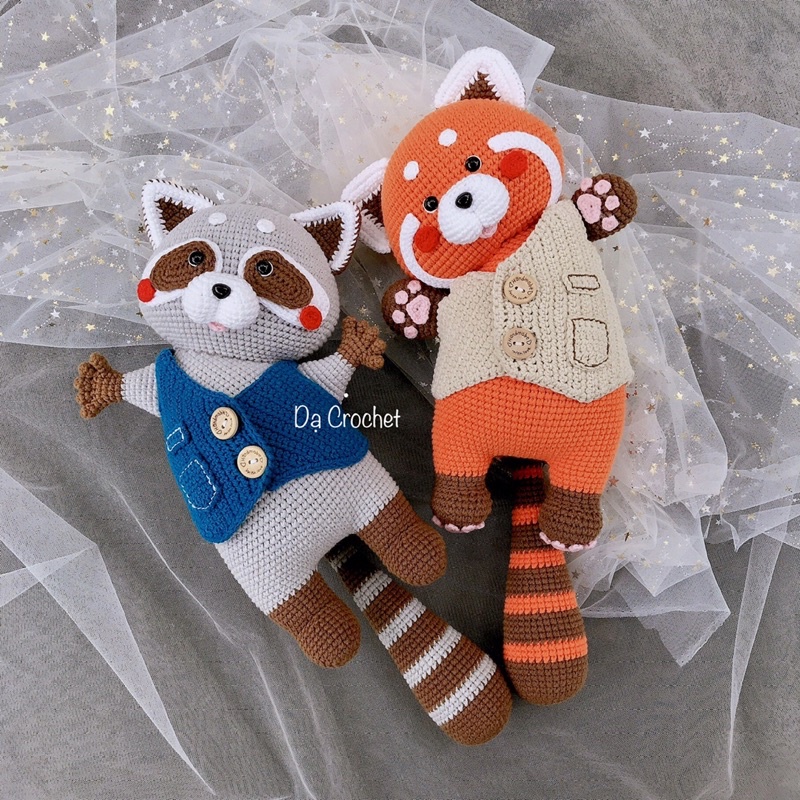 Gấu Mèo Nhồi Bông Làm Bằng Len Cao Cấp An Toàn Cho Bé  - Thú Bông Len Handmade Đan Móc Bằng Thủ Công Bằng Tay