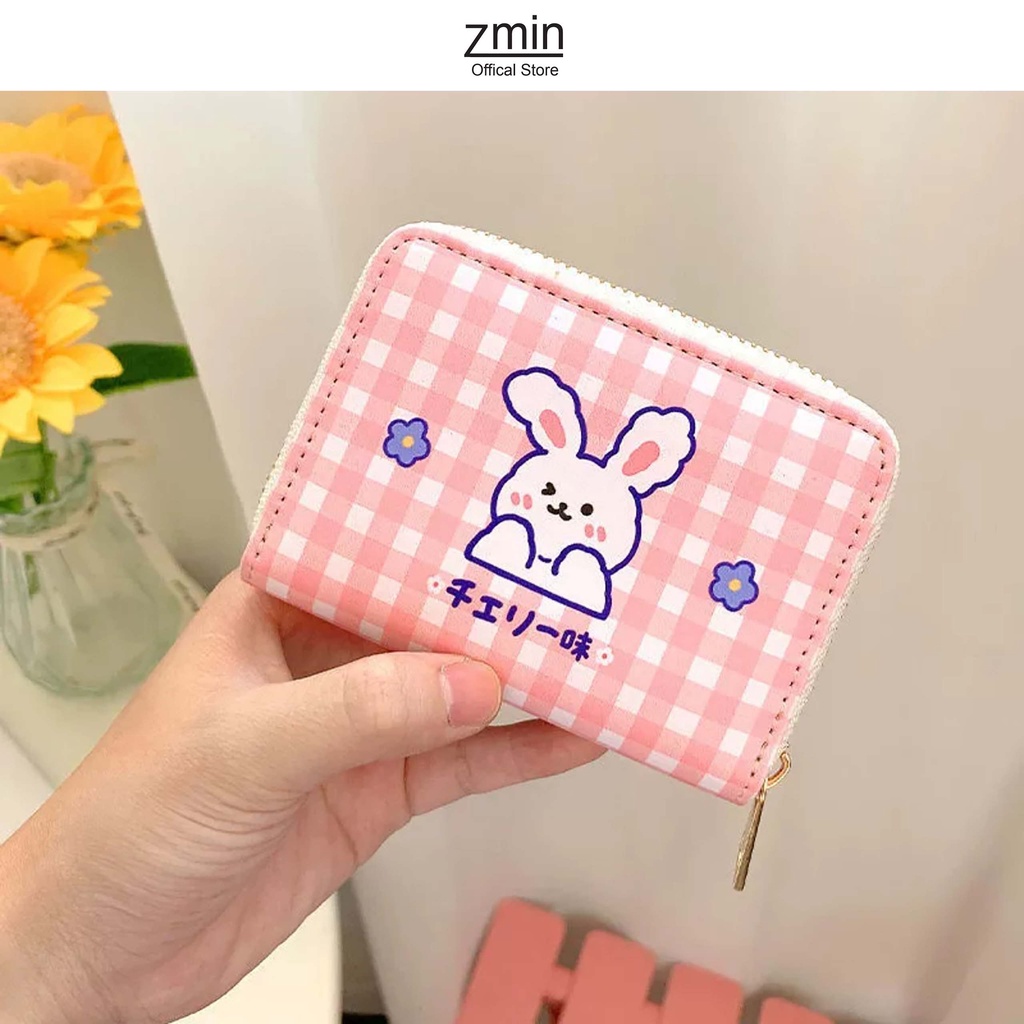 Ví nữ mini cầm tay Zmin, chất liệu da cao cấp có thể bỏ túi - V004